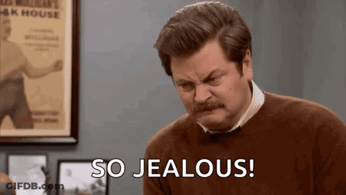 Mustached Man Funny Face So Jealous GIF