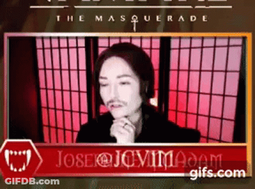 Mustached Man In Front Of Red Screen With Jose GIF