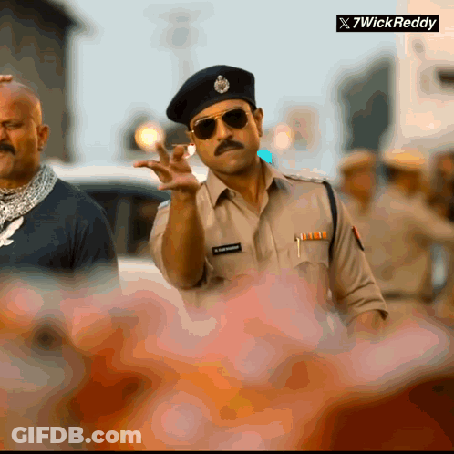 Mustached Man In Sunglasses And Beret With Wick Reddy GIF