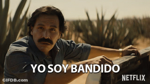 Mustached Man Leaning On Railing Yo Soy Bandido GIF
