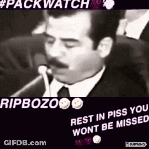 Mustached Man Rip Bozo Rest In Piss GIF