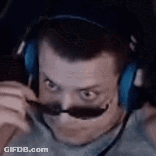 Mustached Man With Headphones And Sunglasses Making Funny Face GIF