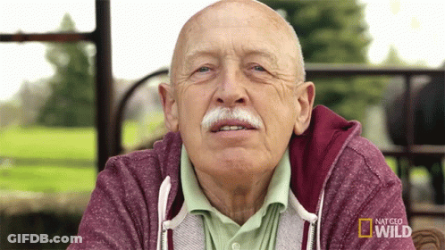 Mustached Older Man In National Geographic Wild Hoodie GIF