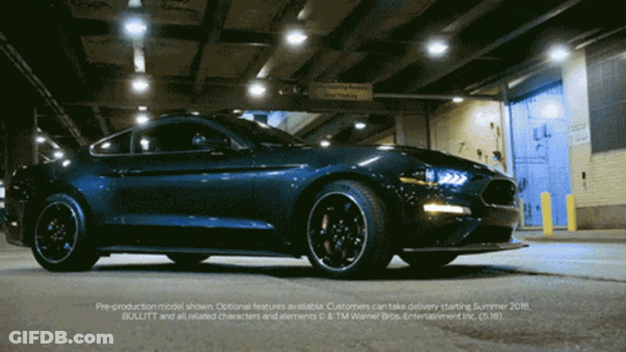 Mustang Ford Bullit Glaze Blue GIF