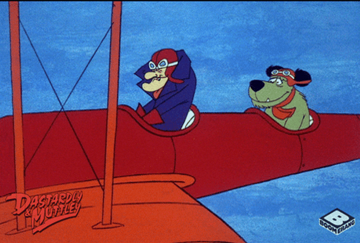 Muttley Riding Plane With Boss Dick GIF
