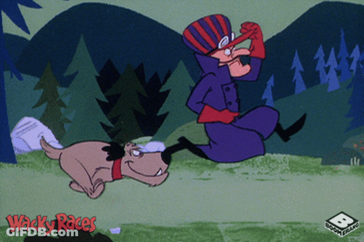 Muttley Running After Boss Dick GIF
