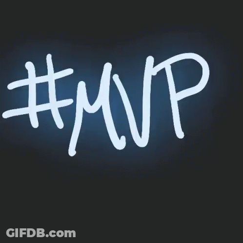 #Mvp Is Written In White On A Dark Background GIF