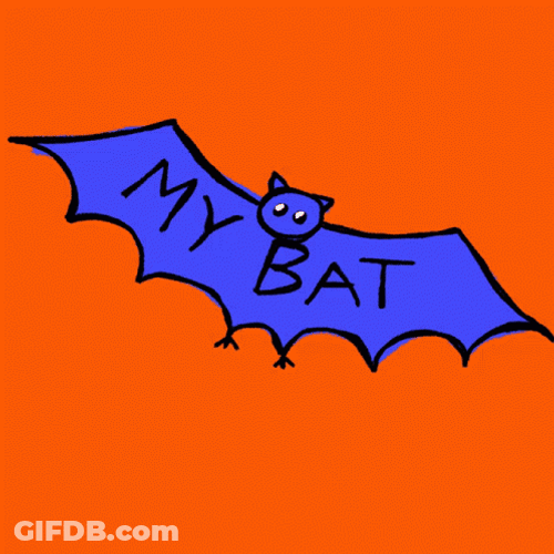 My Bat Blue Cartoon Outstretched Wings GIF