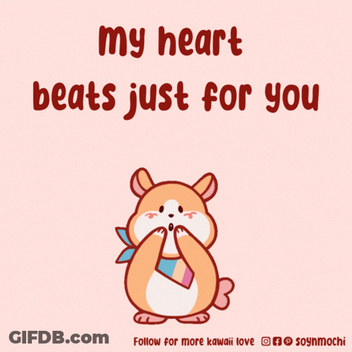 My Heart Beats Just For You Hamster Poster GIF