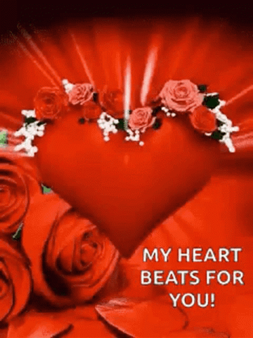 My Hearts Beats For You Roses GIF