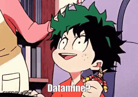 My Hero Academia Character Eating Candy Bar While Woman Holds His Head GIF