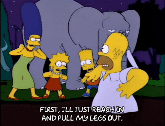 My Leg Frantic Homer Simpson GIF