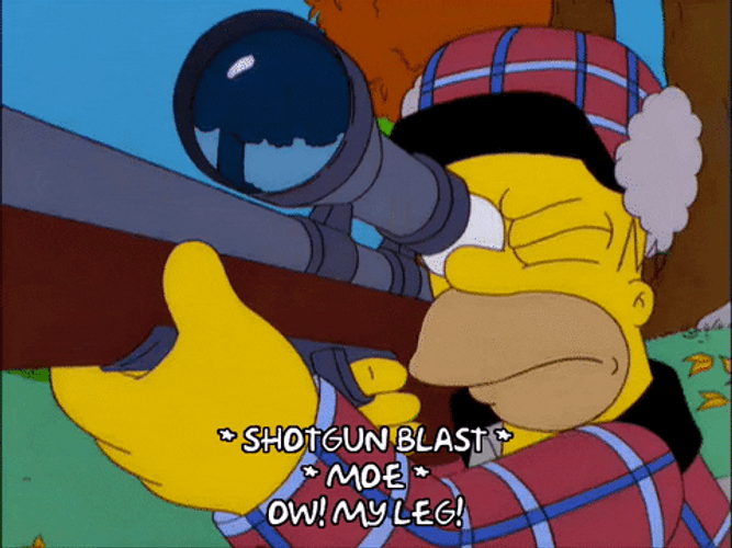 My Leg Homer Simpson Firing Gun GIF