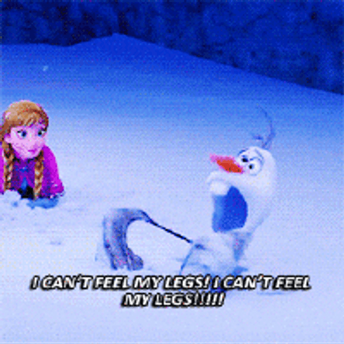 My Leg Panicking Olaf Frozen GIF
