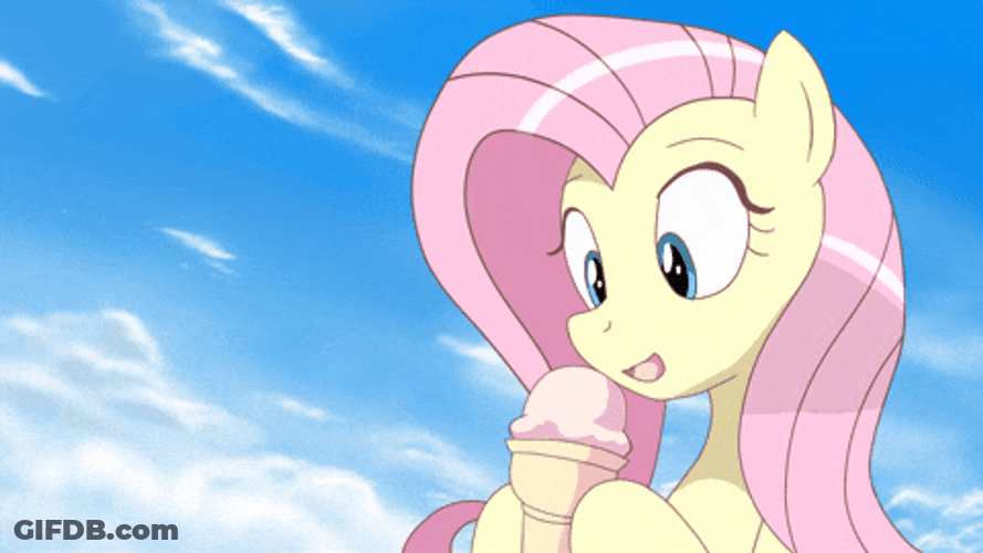 My Little Pony Fluttershy Licking Ice Cream GIF