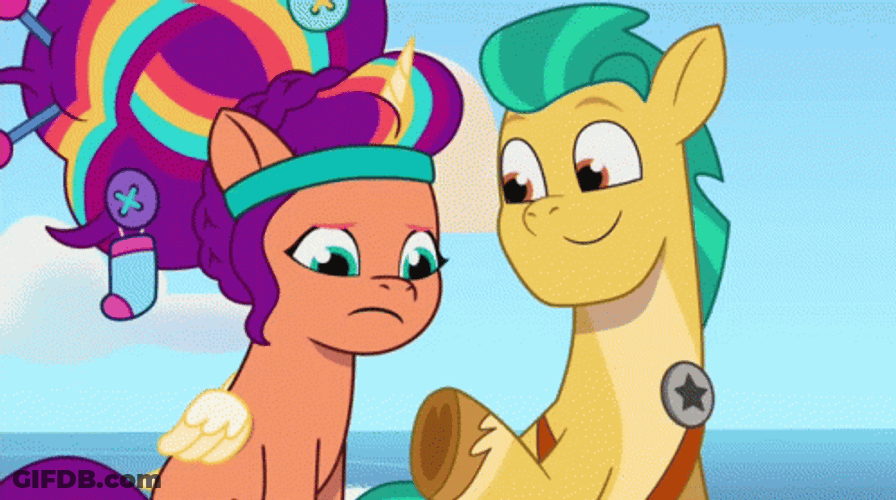 My Little Pony Poke Heart Sunny Hitch GIF