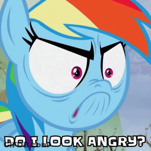 My Little Pony Rainbow Dash Angry Meme GIF