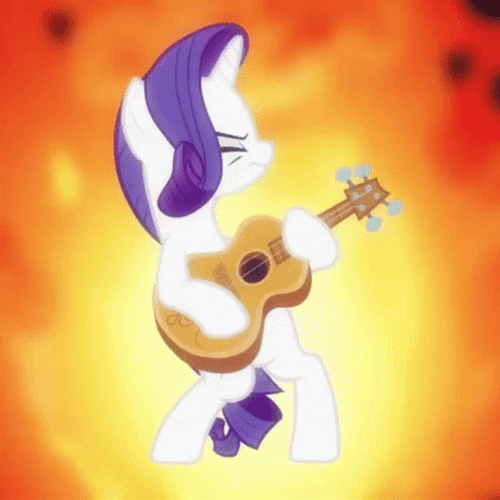 My Little Pony Rarity Playing Guitar Rock Music GIF