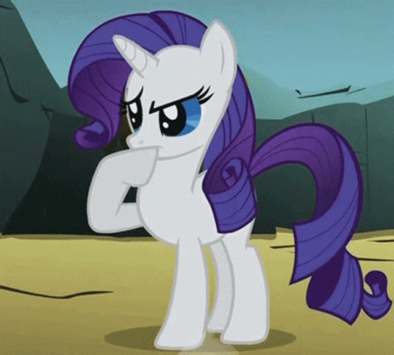 My Little Pony Rarity Pointing Confused Reaction GIF