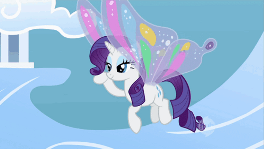 My Little Pony Rarity With Butterfly Wings GIF