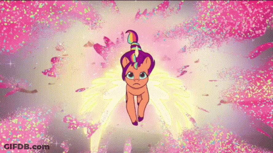 My Little Pony Sunny Starscout Flying Gold Wings GIF