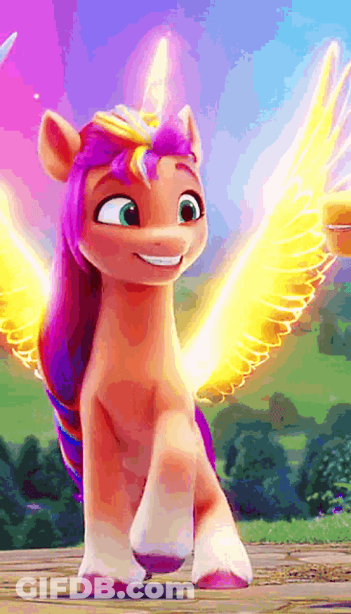 My Little Pony Sunny Starscout Smile Golden Wings GIF