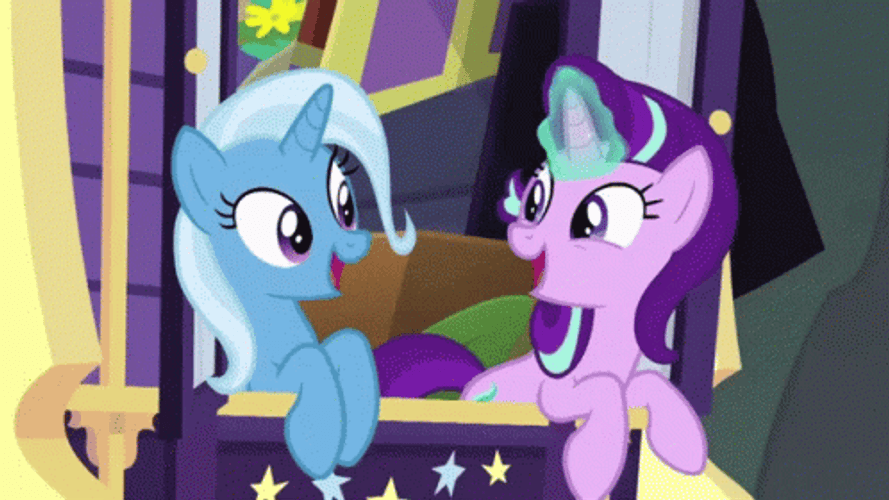 My Little Pony Trixie Lulamoon Starlight Glimmer Happy GIF