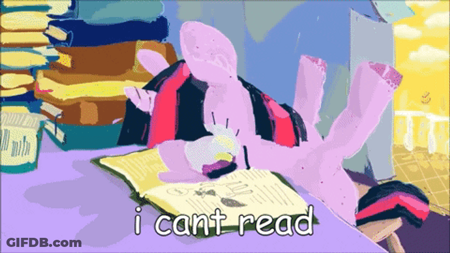 My Little Pony Twilight Sparkle Cant Read GIF