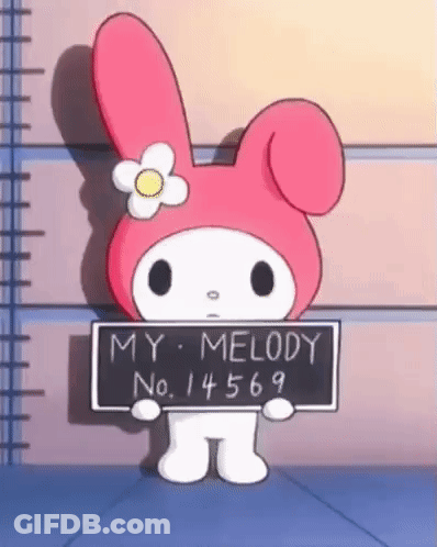 My Melody Holding Sign Saying My Melody GIF