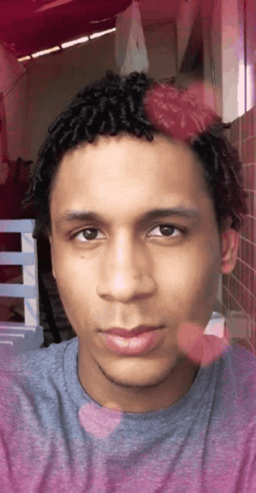 My Name Is Jeff Flirty Gaze Pink Hearts GIF