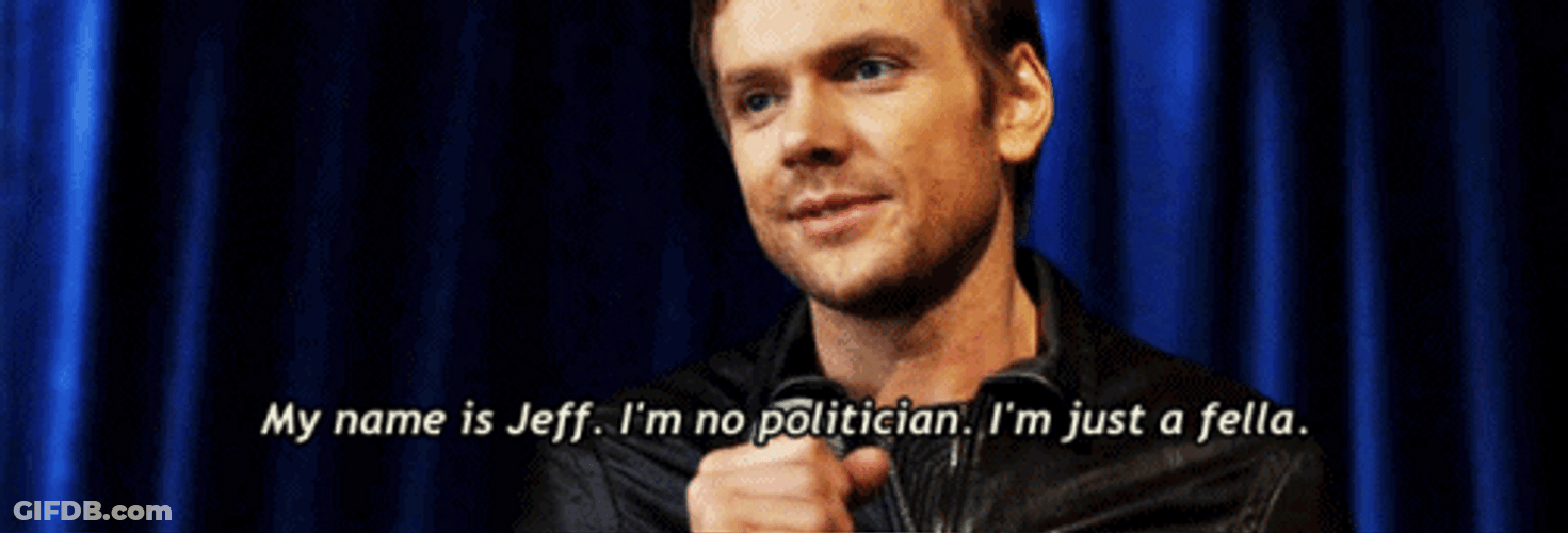 My Name Is Jeff Joel McHale Speech GIF