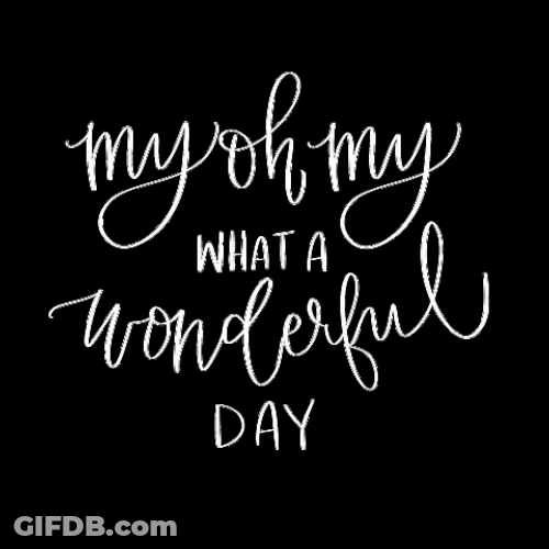 My Oh My What Wonderful Day GIF