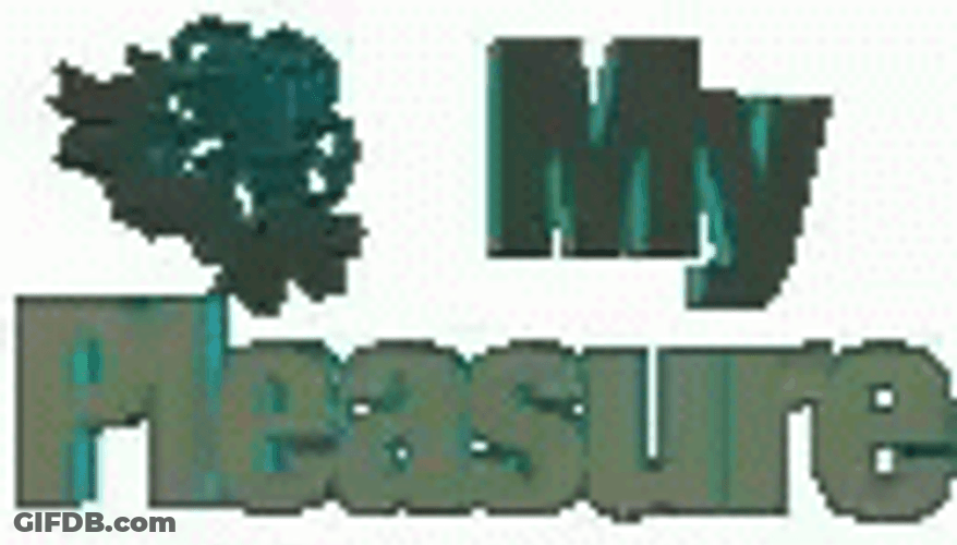 My Pleasure In Teal Text GIF
