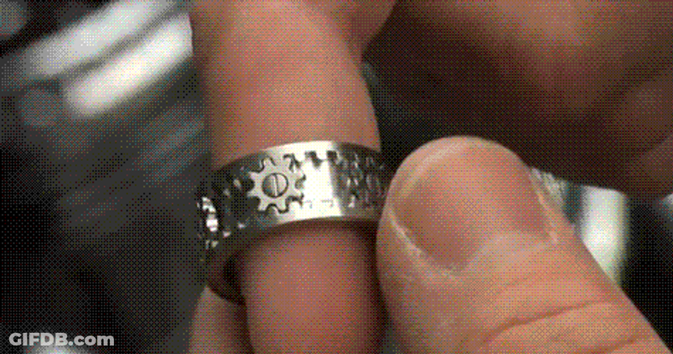 My Precious Silver Gear Ring GIF
