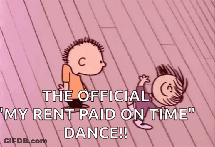 My Rent Paid On Time Dance Charlie Brown GIF