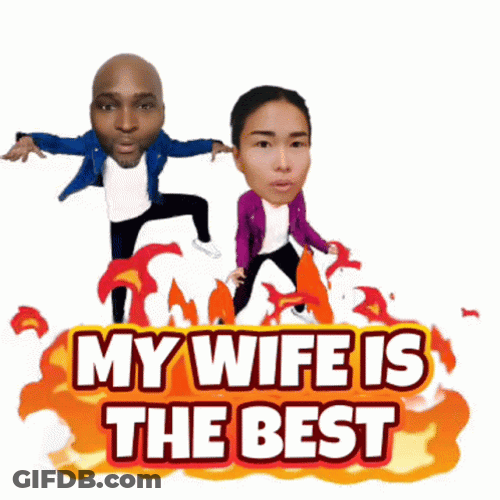 My Wife Is The Best Jumping Around Fire GIF