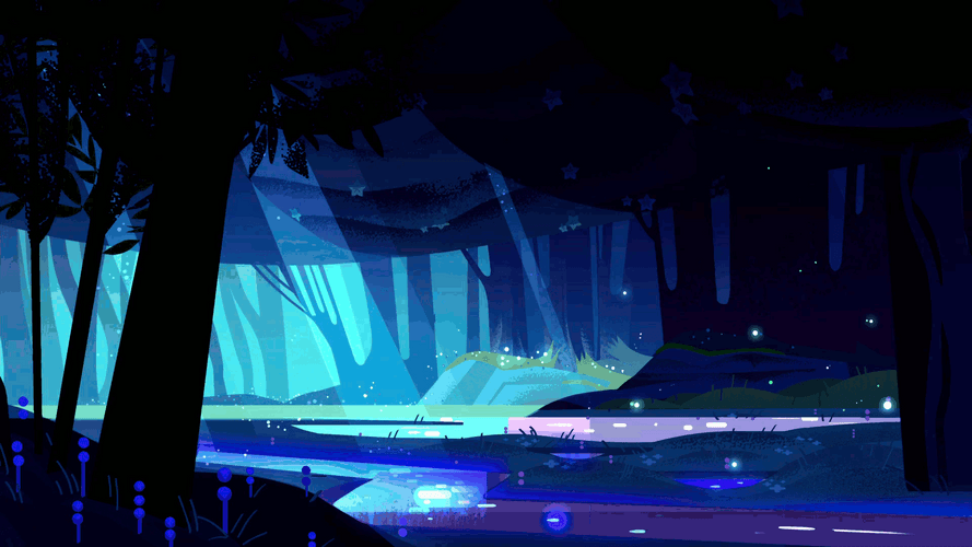 Mystical Blue Forest GIF