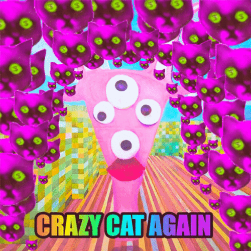 Mystifying Crazy Cat Graphic Design GIF