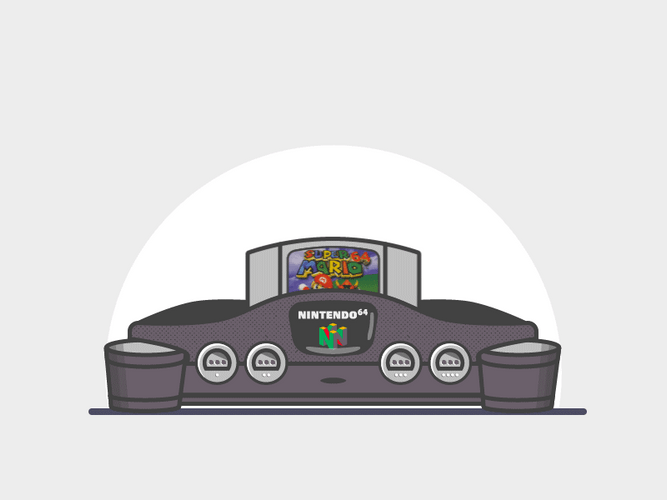 N64 Console Vector GIF
