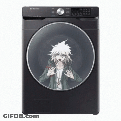 Nagito Spinning On Laundry Machine GIF