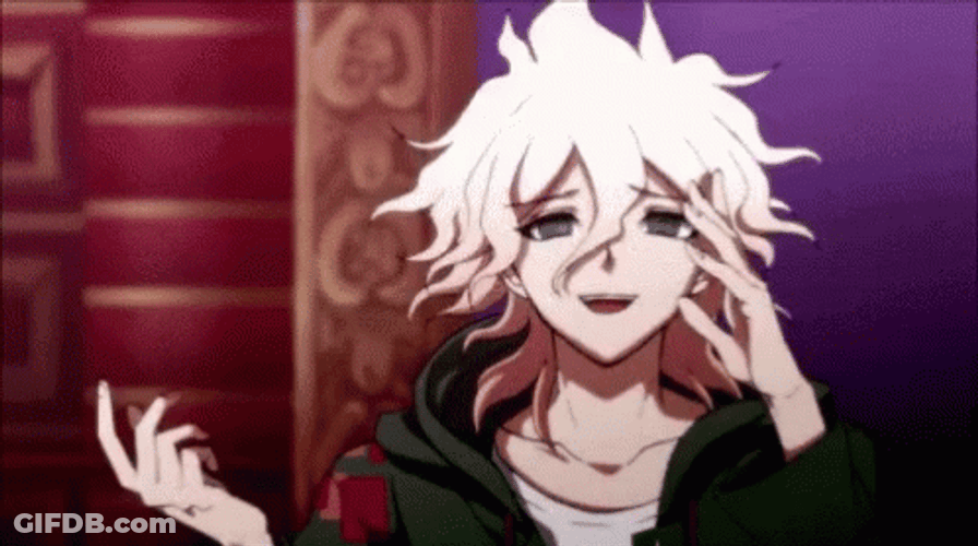 Nagito Talking With Hand On His Face GIF