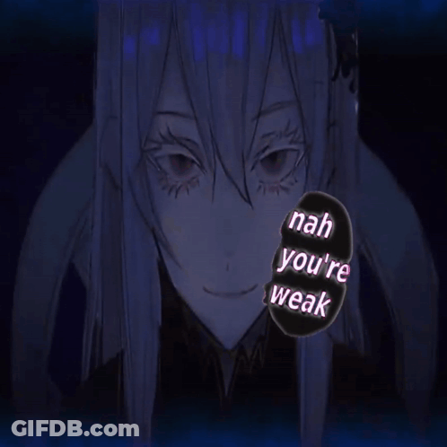 Nah You're Weak On Black Background GIF