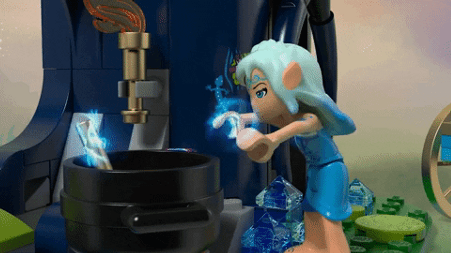 Naida Stirring Magic Pot Lego GIF