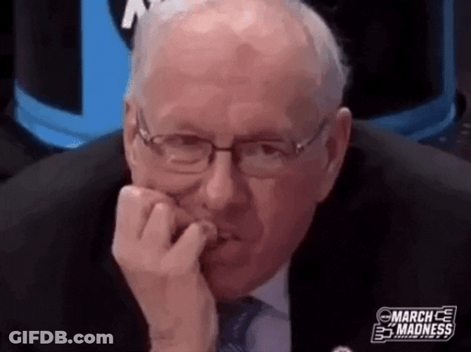 Nail Biter Jim Boeheim GIF