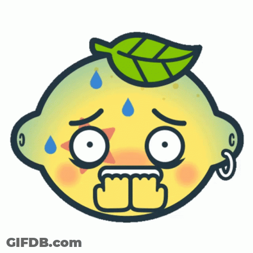 Nail Biter Stressed Lemon Animation GIF