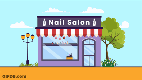 Nail Salon With Tree In Front GIF