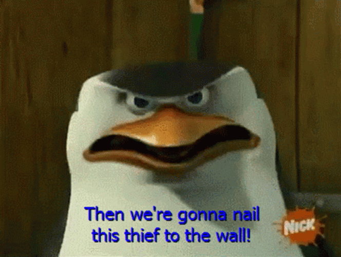 Nail Thief Penguin Madagascar Angry GIF