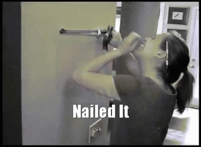 Nailed It Wall Smash Woman GIF