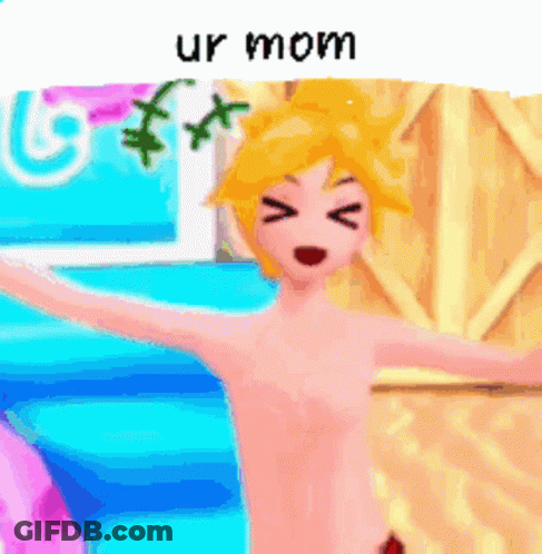 Naked Anime Character Saying Ur Mom GIF
