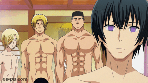Naked Anime Characters Standing GIF